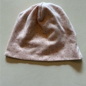 Oeuf organic cotton baby hat- light pink polkadot.